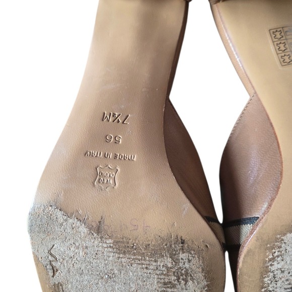 Via Spiga Italian Leather Mule Heels Brown Square Toe Slip On Size 7.5 - Picture 4 of 6